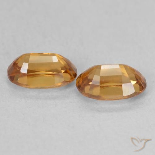 Gemme di Zircone Oro medio naturale da 1.59 ct, Ovale, VVS-VS