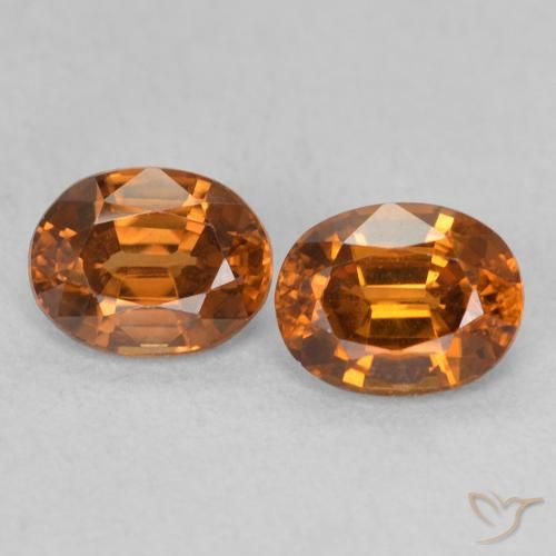 1.27ctw Naturale Medium Dark-Orange Zircone, Ovale, VVS-VS