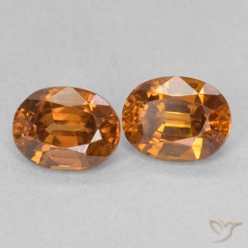 Gemme di Zircone Medium Dark-Orange naturale da 1.27 ct, Ovale, VVS-VS
