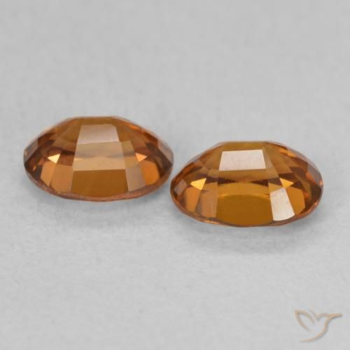 Gemme di Zircone Medium Dark-Orange naturale da 1.27 ct, Ovale, VVS-VS