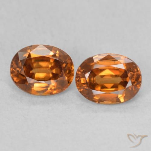 1.21ctw Naturale Arancione marroncino Zircone, Ovale, VVS-VS