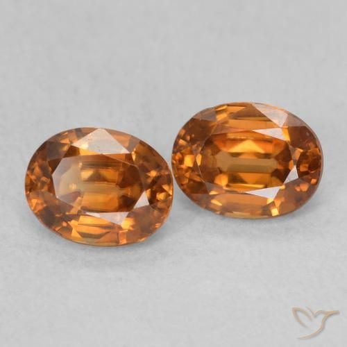 Gemme di Zircone Arancione marroncino naturale da 1.21 ct, Ovale, VVS-VS
