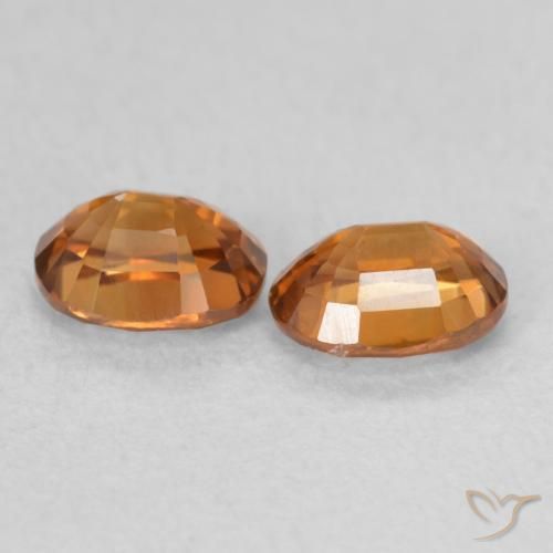 Gemme di Zircone Arancione marroncino naturale da 1.21 ct, Ovale, VVS-VS