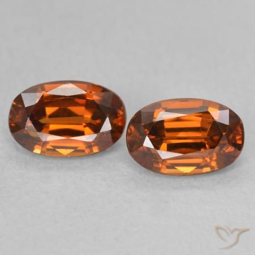 1.62ctw Naturale Arancione scuro Zircone, Ovale, VVS-VS