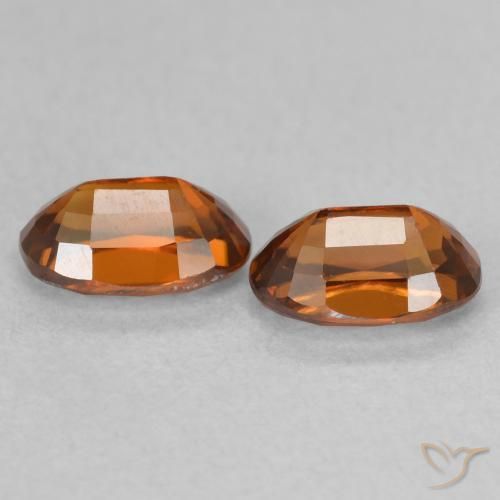 Gemme di Zircone Arancione scuro naturale da 1.62 ct, Ovale, VVS-VS