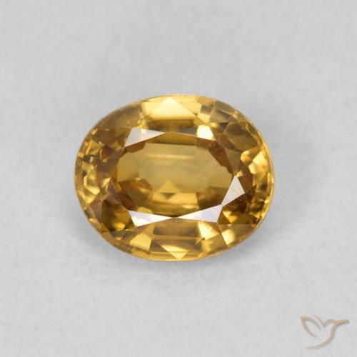0.96ct Naturale Marrone dorato Zircone, Ovale, VVS