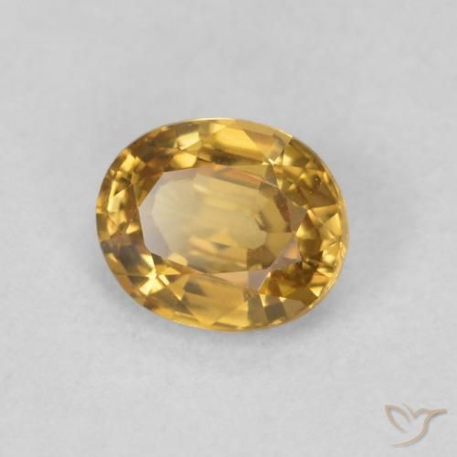Zircone Marrone dorato naturale da 0.96 ct, Ovale, VVS