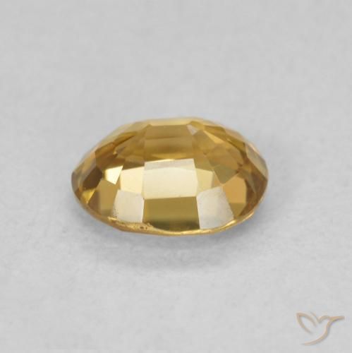 Zircone Marrone dorato naturale da 0.96 ct, Ovale, VVS