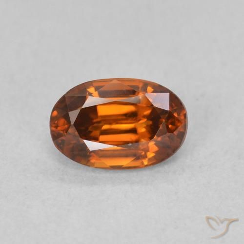 0.84ct Naturale Arancione scuro Zircone, Ovale, VVS