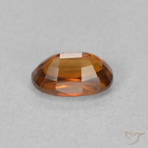 Zircone Medium Dark-Orange naturale da 0.89 ct, Ovale, VVS