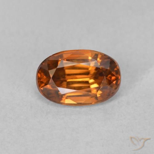 0.81ct Naturale Medium Dark-Orange Zircone, Ovale, VVS