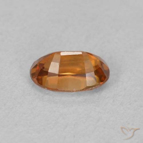 Zircone Medium Dark-Orange naturale da 0.81 ct, Ovale, VVS