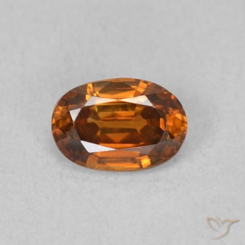 0.73ct Naturale Medium Dark-Orange Zircone, Ovale, VVS