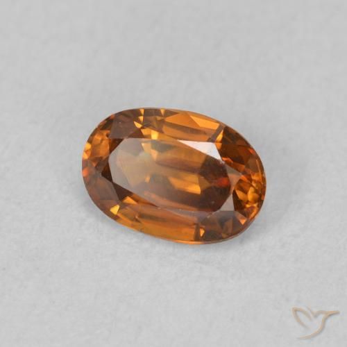 Zircone Medium Dark-Orange naturale da 0.73 ct, Ovale, VVS