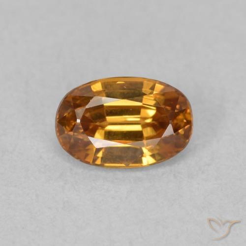 0.84ct Naturale Marrone arancio Zircone, Ovale, VVS
