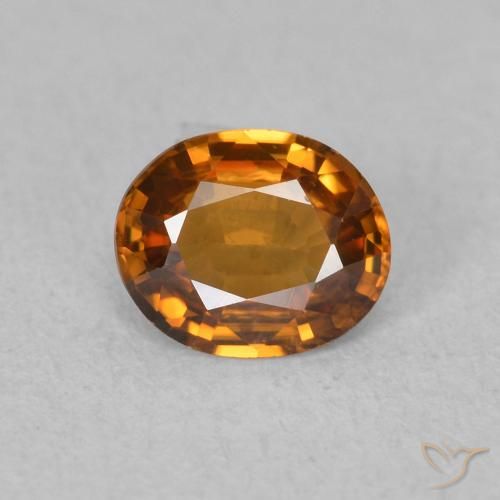 0.86ct Naturale Arancio Medio Zircone, Ovale, VVS