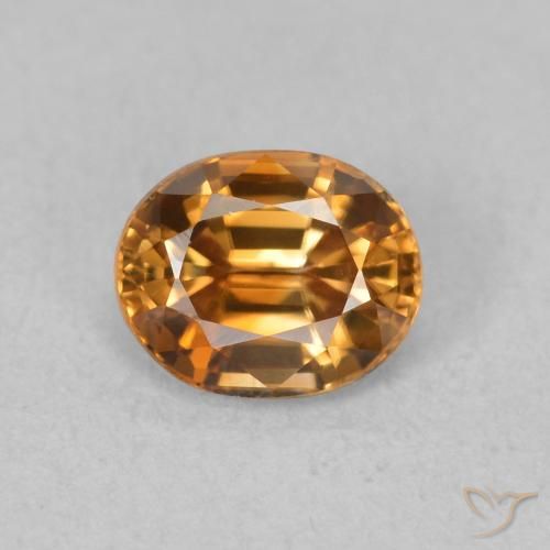 1.03ct Naturale Arancio Medio Zircone, Ovale, VVS
