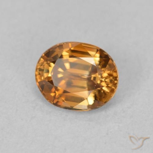 Zircone Arancio Medio naturale da 1.03 ct, Ovale, VVS