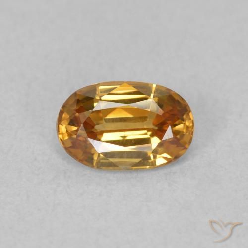 0.70ct Naturale Arancione scuro Zircone, Ovale, VVS