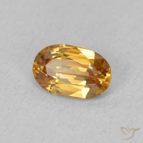 Zircone Arancione scuro naturale da 0.70 ct, Ovale, VVS