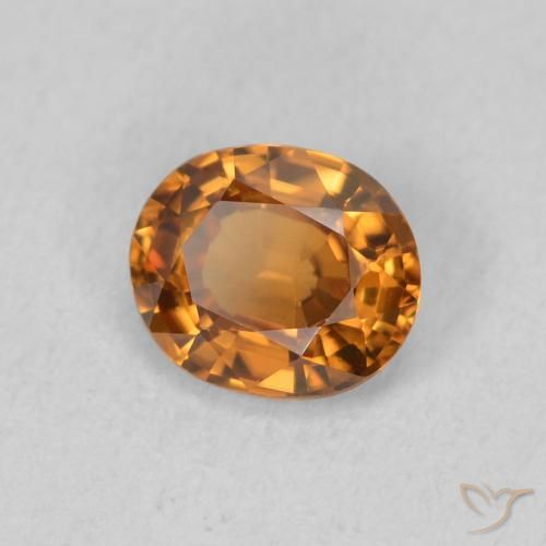 Zircone Arancio Medio naturale da 0.91 ct, Ovale, VVS