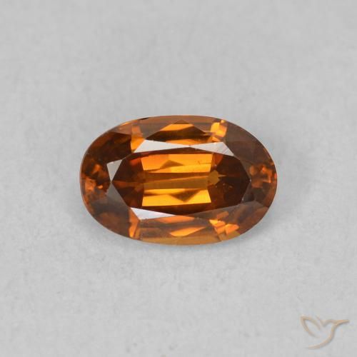 Zircone Arancio Medio naturale da 0.68 ct, Ovale, VVS