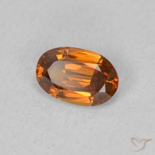 Zircone Arancio Medio naturale da 0.68 ct, Ovale, VVS