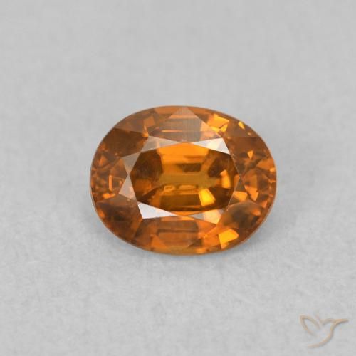 0.65ct Naturale Arancio Medio Zircone, Ovale, VVS