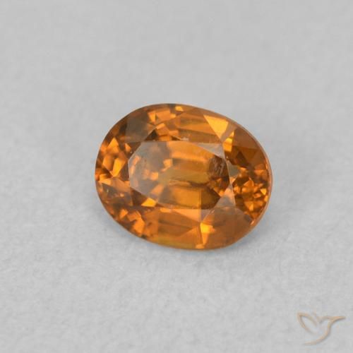 Zircone Arancio Medio naturale da 0.65 ct, Ovale, VVS