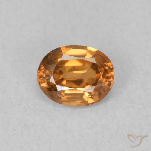 0.61ct Naturale Marrone arancio Zircone, Ovale, VVS