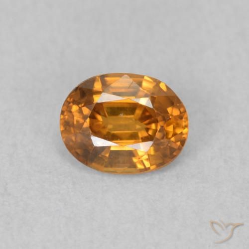 0.60ct Naturale Arancio ruggine Zircone, Ovale, VVS, Photo A