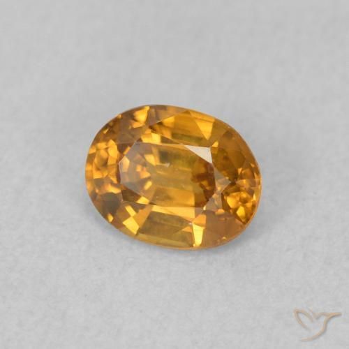 Zircone Arancio ruggine naturale da 0.60 ct, Ovale, VVS