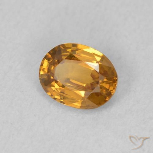 Zircone Arancio Medio naturale da 0.62 ct, Ovale, VVS
