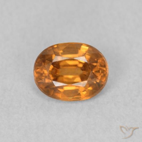 0.64ct Naturale Marrone arancio Zircone, Ovale, VVS