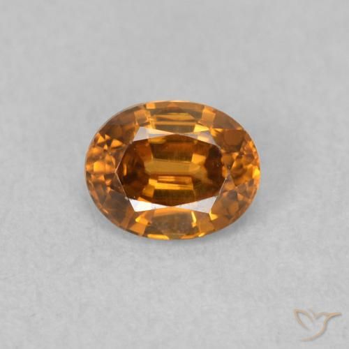 0.57ct Naturale Marrone arancio Zircone, Ovale, VVS