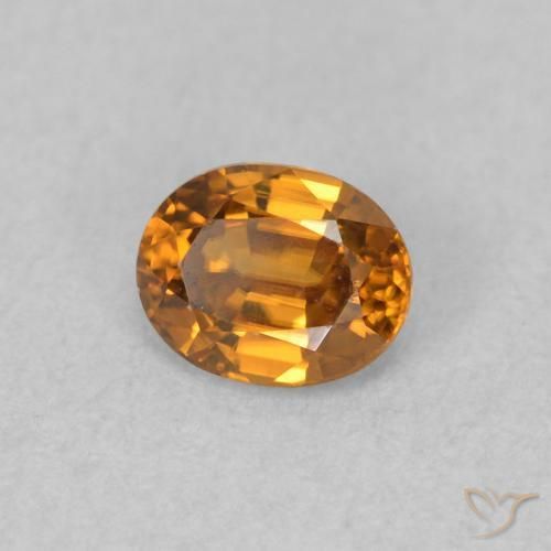 Zircone Marrone arancio naturale da 0.57 ct, Ovale, VVS