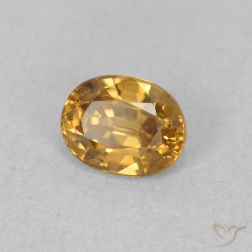 Zircone Marrone dorato naturale da 0.65 ct, Ovale, VVS