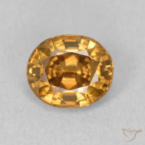 1.01ct Naturale Marrone dorato Zircone, Ovale, VVS