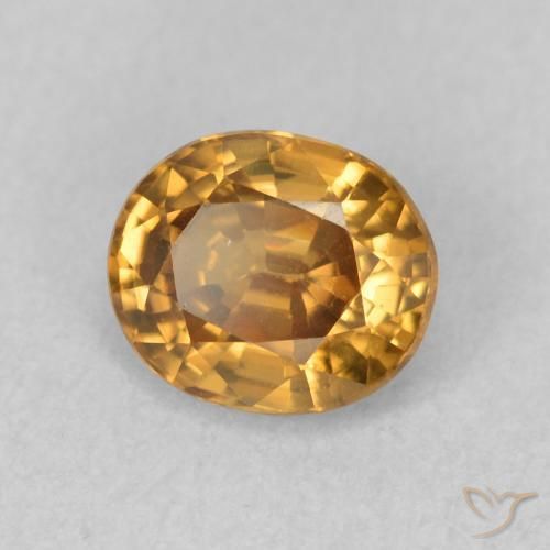 Zircone Marrone dorato naturale da 1.01 ct, Ovale, VVS