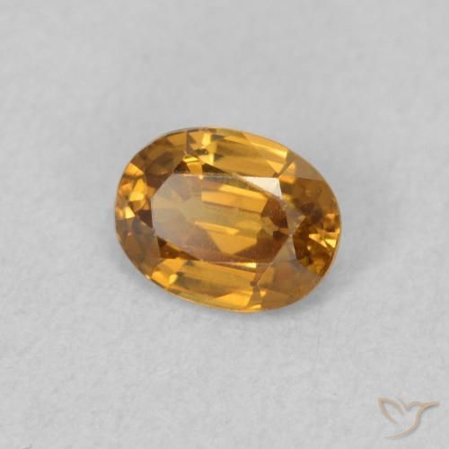 Zircone Marrone dorato naturale da 0.61 ct, Ovale, VVS