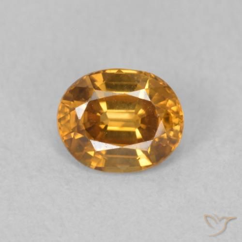 0.96ct Naturale Marrone dorato Zircone, Ovale, VVS