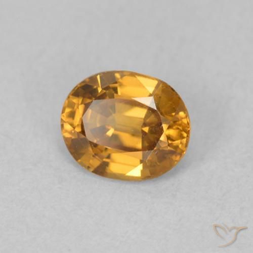 Zircone Marrone dorato naturale da 0.96 ct, Ovale, VVS