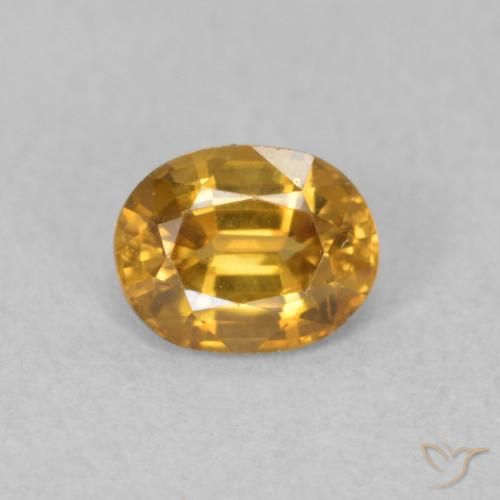 0.91ct Naturale Arancio-Oro Zircone, Ovale, VVS