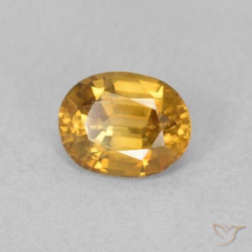 Zircone Arancio-Oro naturale da 0.91 ct, Ovale, VVS