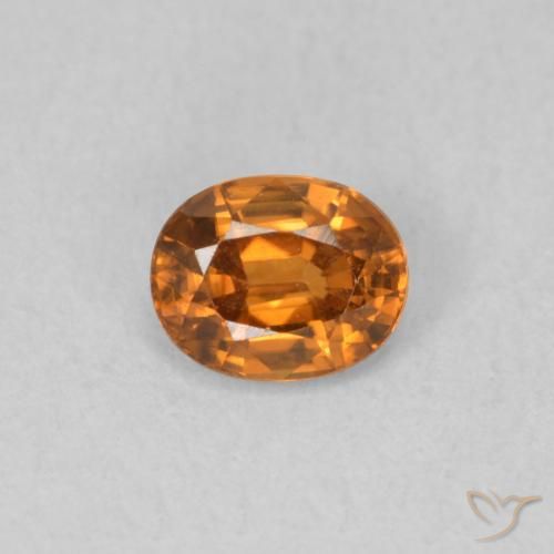 Zircone Arancio Medio naturale da 0.65 ct, Ovale, VVS