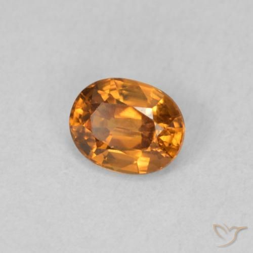 Zircone Arancio Medio naturale da 0.65 ct, Ovale, VVS