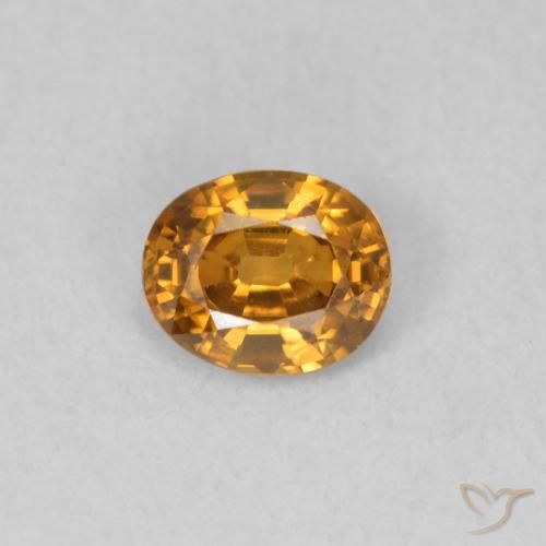 Zircone Arancio Medio naturale da 0.59 ct, Ovale, VVS