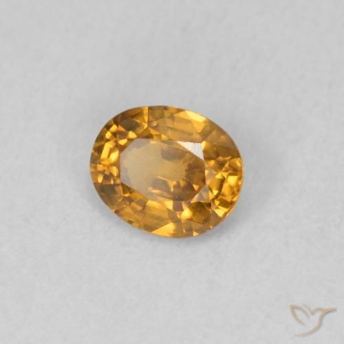 Zircone Arancio Medio naturale da 0.59 ct, Ovale, VVS