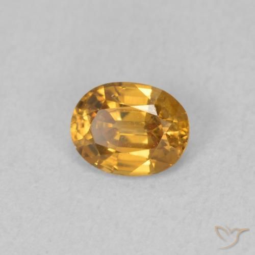 Zircone Arancio Medio naturale da 0.61 ct, Ovale, VVS