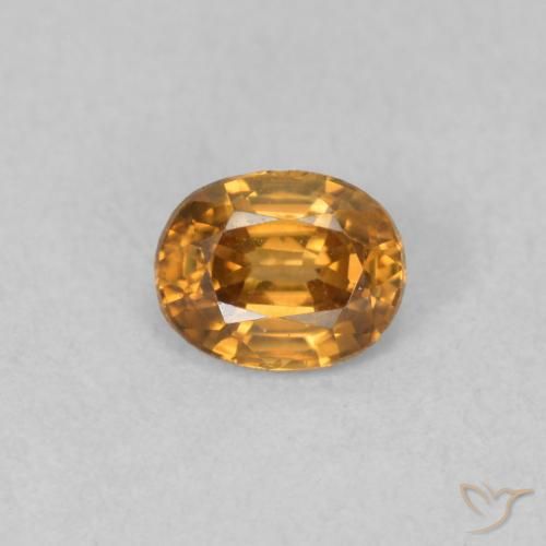 Zircone Arancione scuro naturale da 0.66 ct, Ovale, VVS